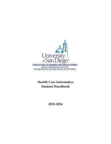 Health Care Informatics Student Handbook 2015-2016