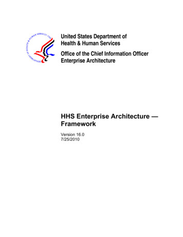 HHS Enterprise Architecture — Framework