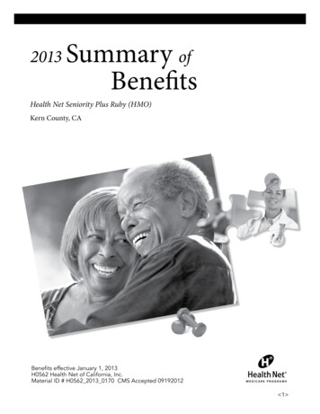 2013 Summary Of Benefits - Healthplanone 