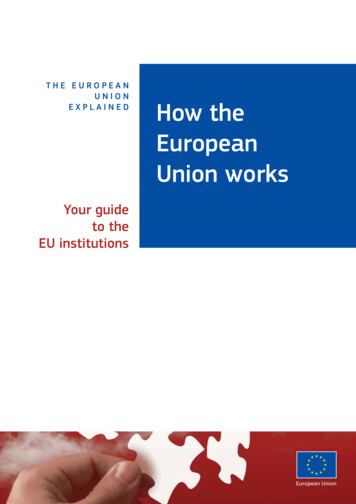 THE EUROPEAN UNION EXPLAINED How The European 