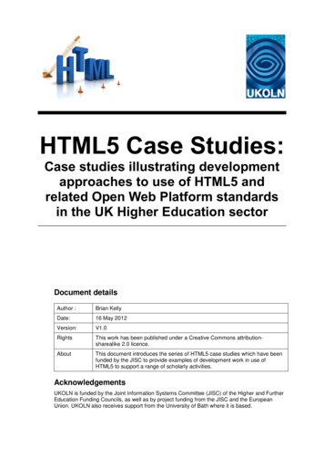 HTML5 Case Studies (Full) - UKOLN