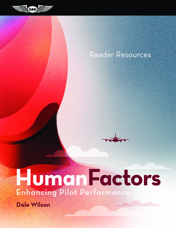 Human Factors: Enhancing Pilot Performance—Reader 