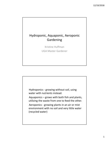 Hydroponic, Aquaponic, Aeroponic Gardening
