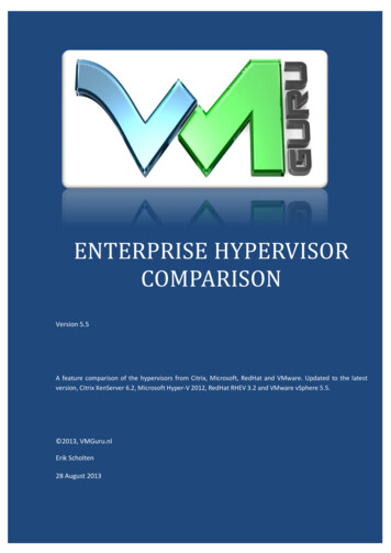 Enterprise Hypervisor Comparison - VMGuru
