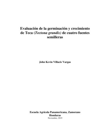 Evaluación De La Germinación Y Crecimiento De Teca (Tectona Grandis) De .