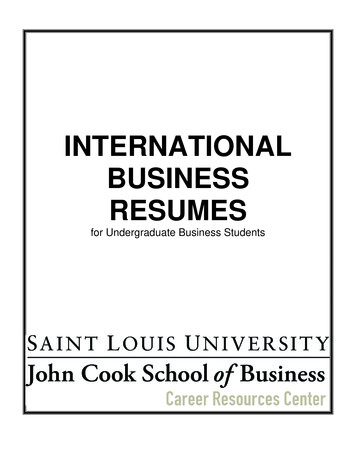 INTERNATIONAL BUSINESS RESUMES - SLU