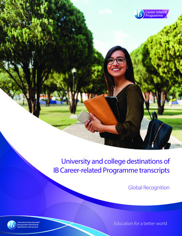 University And College Destinations Of IB Career . - Pearson College UWC