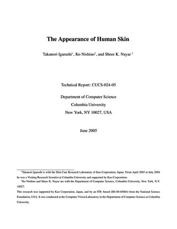 The Appearance Of Human Skin - Columbia University