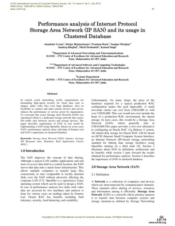 Performance Analysis Of Internet Protocol Storage Area Network (IP SAN .