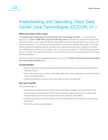 Implementing And Operating Cisco Data Center Core Technologies