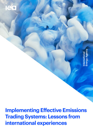 Implementing Effective Emissions Trading Systems: Lessons .