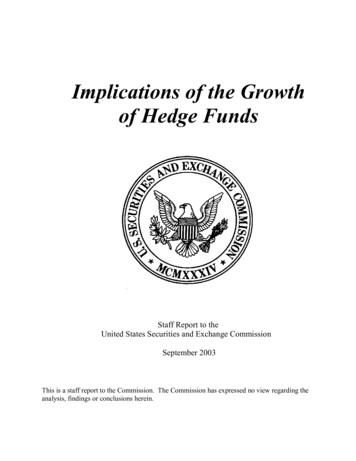 Implications Of The Growth Of Hedge Funds - SEC.gov