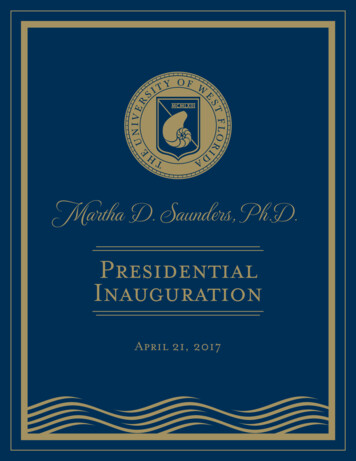 Dr. Martha Saunders Inauguration Program
