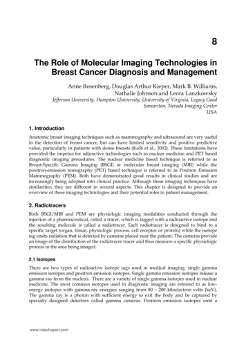 The Role Of Molecular Imaging Technologies In Breast . - IntechOpen