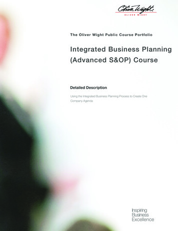Integrated Business Planning Course - Oliver Wight