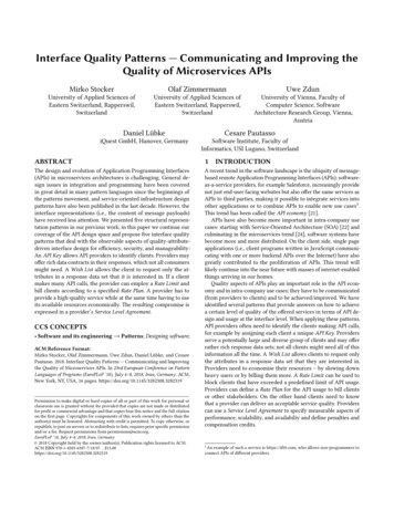 Interface Quality Patterns - Communicating And Improving The Quality Of .