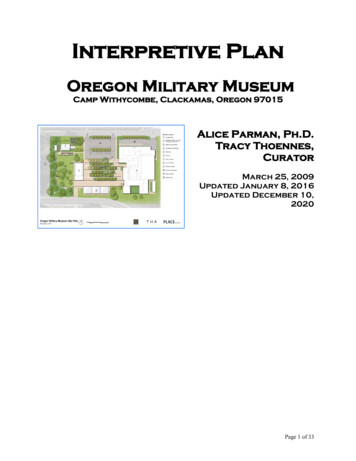 Founded In 1975, The Oregon Military Museum (OMM) Has .