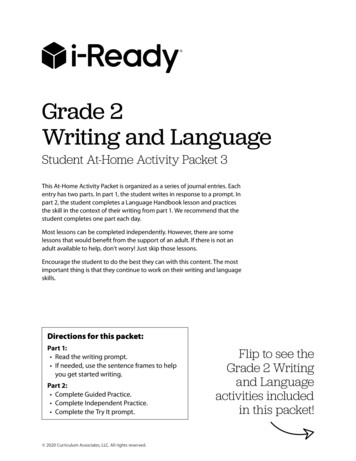 Grade 2 Writing And Language - Framework