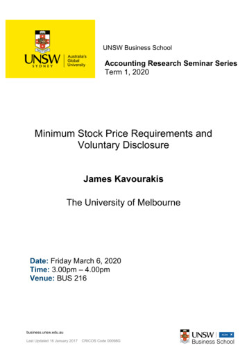 Minimum Stock Price Requirements And Voluntary Disclosure