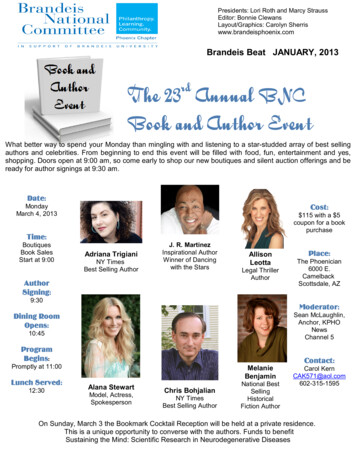 The 23 Annual BNC Book And Author Event - Brandeis University