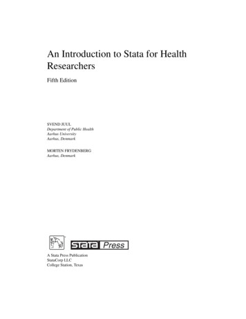 An Introduction To Stata For Health Researchers