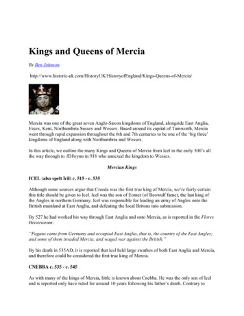 Kings And Queens Of Mercia - Florida Gulf Coast University