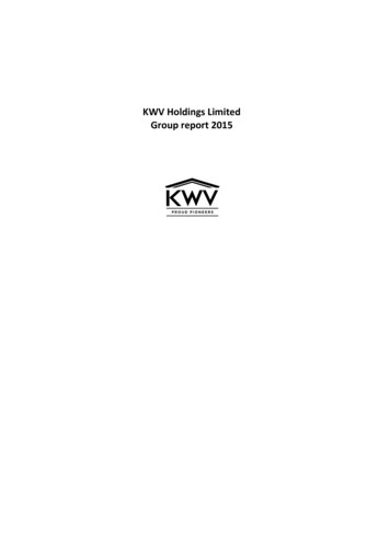 KWV Holdings Limited Group Report 2015 - La Concorde Holdings