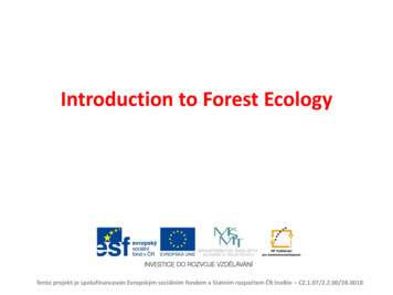 Introduction To Forest Ecology - MENDELU