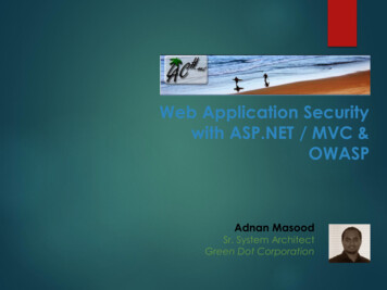 Web Application Security With ASP / MVC & OWASP