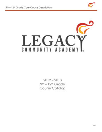 2012 – 2013 – 12 Grade Course Catalog - Clover Sites