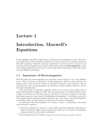 Lecture 1 Introduction, Maxwell’s Equations