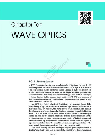 Wave Optics Chapter Ten WAVE OPTICS
