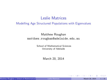 Leslie Matrices - University Of Adelaide