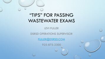 “TIPS” For Passing Wastewater Exams - Bay Area Water .
