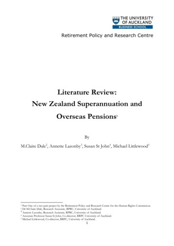 Literature Review New Zealand Superannuation And Overseas Pensions