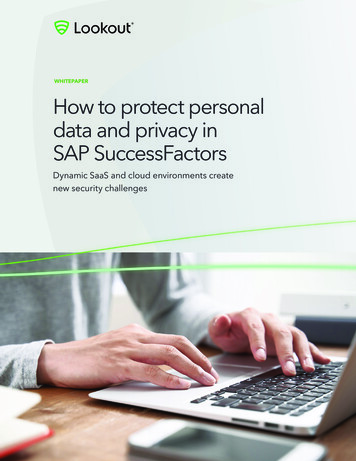 WHITEPAPER How To Protect Personal Data And Privacy In SAP . - Lookout