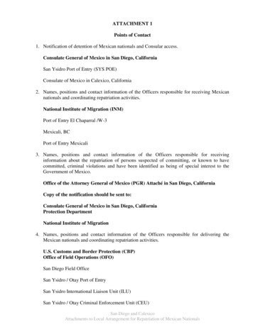 Notification Of Detention Of Mexican Nationals And Consular Access.