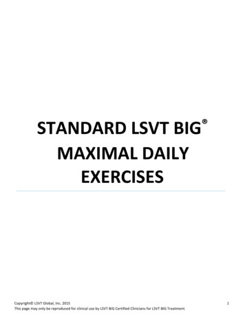 STANDARD LSVT BIG MAXIMAL DAILY EXERCISES