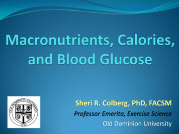 Macronutrients Calories And Blood Glocuse