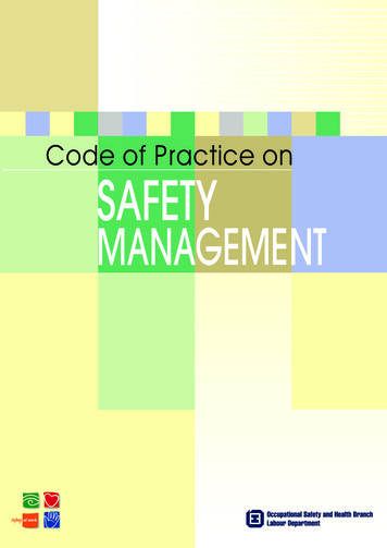 Code Of Practice On Safety Management - Labour