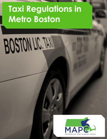 Taxi Regulations In Metro Boston - Massachusetts