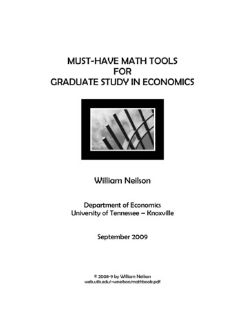 MUST-HAVE MATH TOOLS FOR GRADUATE STUDY IN 