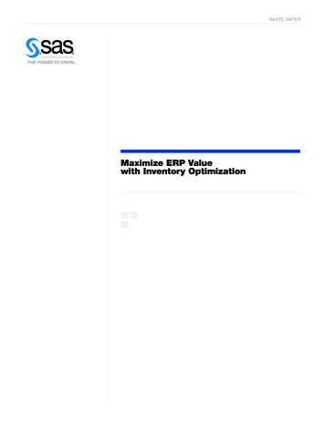 Maximize ERP Value With Inventory Optimization - SAS
