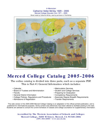 Merced College 2005-2006 Catalog - Merced College - Merced Community .