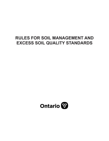 Rules For Soil Management And Excess Soil Quality Standards