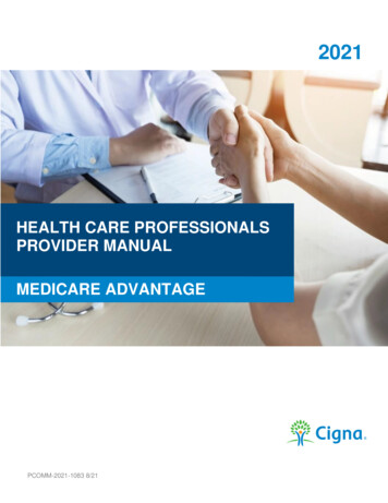2021 Medicare Provider Manual - Cigna