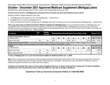 October - December 2021 Approved Medicare Supplement (Medigap) Plans