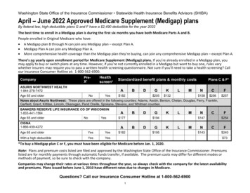 April - June 2022 Approved Medicare Supplement (Medigap) Plans