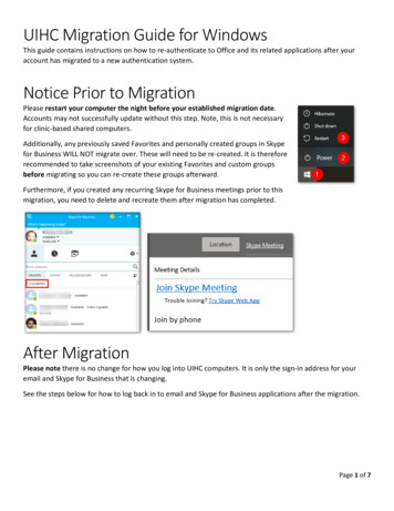 UIHC Migration Guide For Windows Notice Prior To Migration
