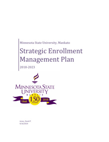 Strategic Enrollment Management Plan - Minnesota State University, Mankato